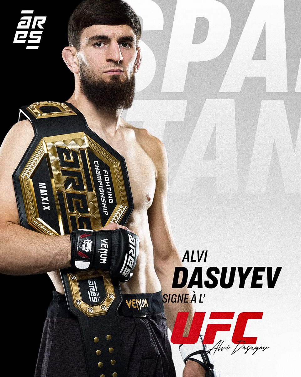 ares_fighting's tweet photo. L’ancien champion intérimaire d’#ARESFC, Alvi Dasuyev rejoint officiellement l’UFC après avoir décroché une victoire par décision unanime aux DWCS ! 🤩 

Bravo à lui pour cette performance impressionnante qui a su convaincre Dana White ! 🔥

[📲 Réservez vos billets pour nos prochains événements | https://t.co/H68RXD8hvL]