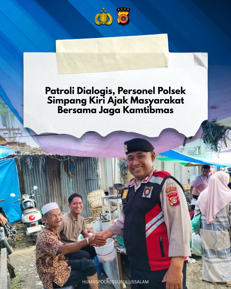 RESSUBULUSSALAM's tweet photo. Patroli Dialogis, Personel Polsek Simpang Kiri Ajak Masyarakat Bersama Jaga Kamtibmas

 @ListyoSigitP
@kapolda_aceh
@bidhumaspoldaaceh
@divisihumaspolri
@polripresisi
@polisi_peduli

#bidhumaspoldaaceh #poldaaceh 
#polripresisi #polressubulussalam
#polriuntukmasyarakat https://t.co/Lk2HaTstFj