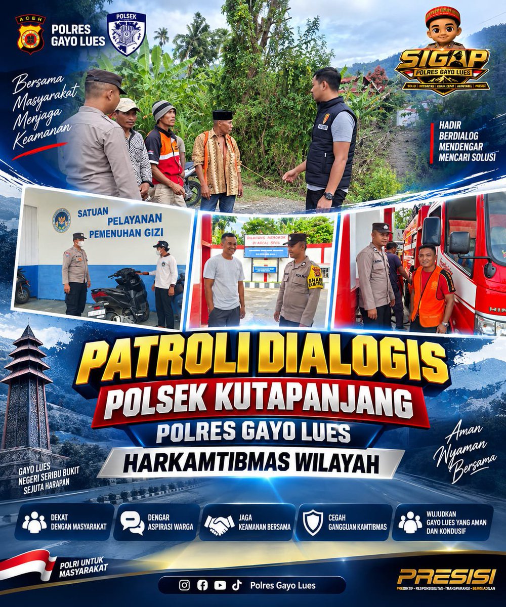 Humaspolresgayo's tweet photo. #poldaaceh #polresgayolues #bidhumaspoldaaceh #divisihumaspolri 
#Kapolri
#listyosigitprabowo
#Kapolresgayolues
#Poldaaceh
#poldaacehsiagabencana #bangkitbersamapoldaaceh https://t.co/0ka8BWEMRD