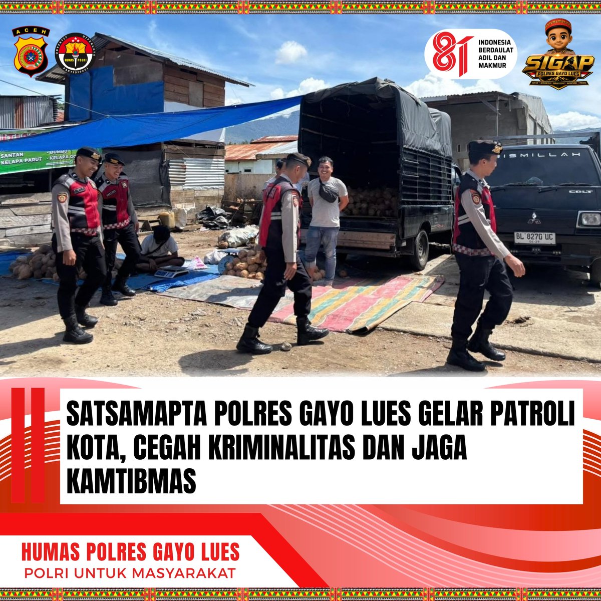 Humaspolresgayo's tweet photo. #poldaaceh #polresgayolues #bidhumaspoldaaceh #divisihumaspolri 
#Kapolri
#listyosigitprabowo
#Kapolresgayolues
#Poldaaceh
#poldaacehsiagabencana #bangkitbersamapoldaaceh https://t.co/HURf35vgWD