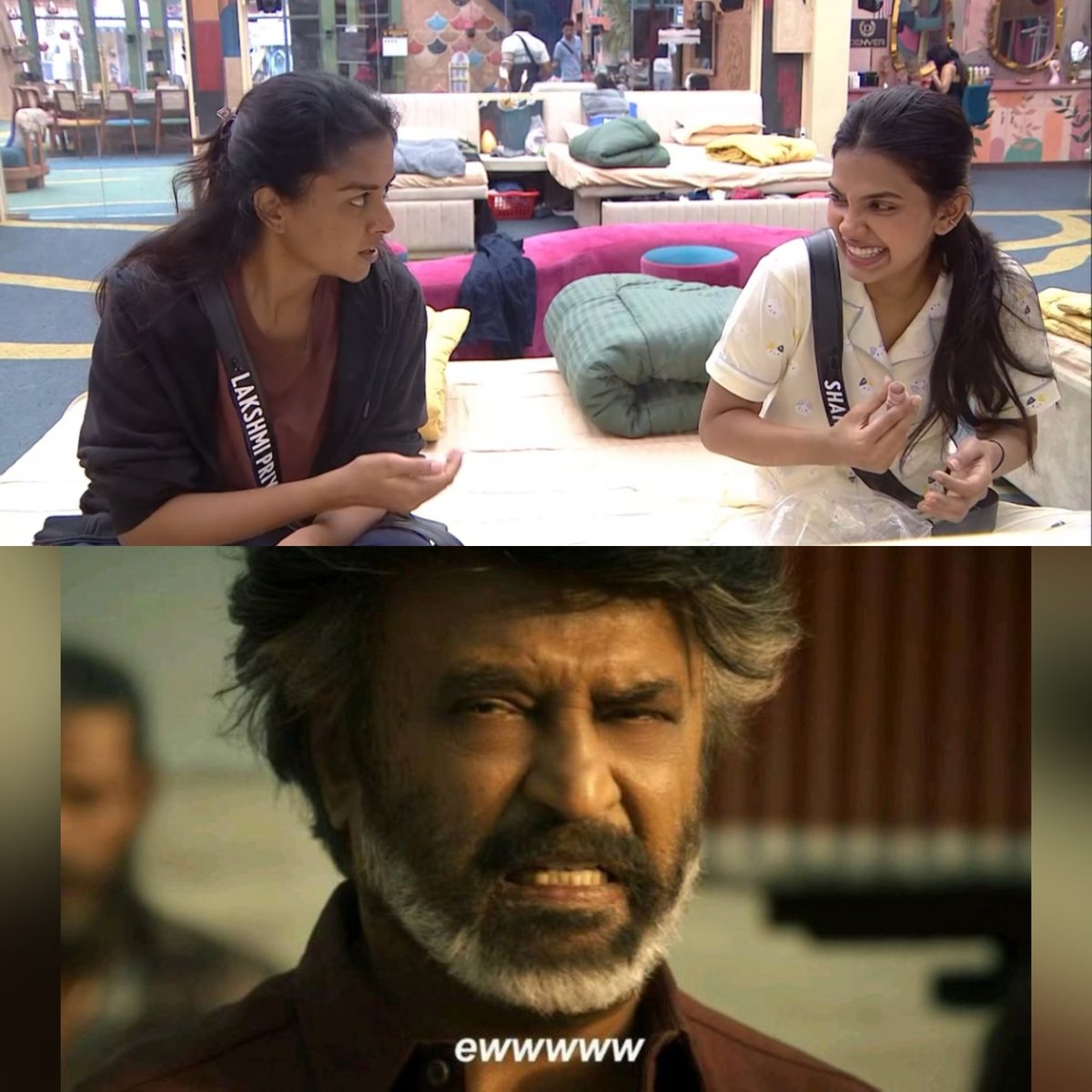 EmpteBoss's tweet photo. Lakshmi Priya to Vinoth Babu: Saapadu ooti vidata… kakka kaluvi vidata-ahhh! 🤮

Ewwwwww… So disgusting words! 🤢

#BiggBossTamil10 https://t.co/3BQZQqsvTY