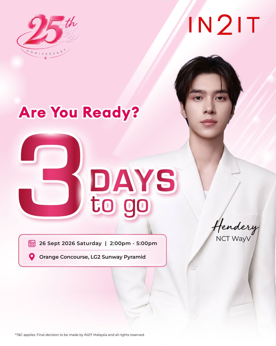 in2it_cosmetics's tweet photo. 3 DAYS TO GO!!! 👀💕
Could you be one of the lucky winners who gets to meet Hendery up close? 🥹✨
Today is your LAST CHANCE to submit your entry! ⏳🎀
.
#IN2ITMalaysia #IN2ITCosmeticsMY #IN2IT25thAnniversary #25YearsofBeautyAndLove #IN2ITXHendery https://t.co/WVE9WgBvle