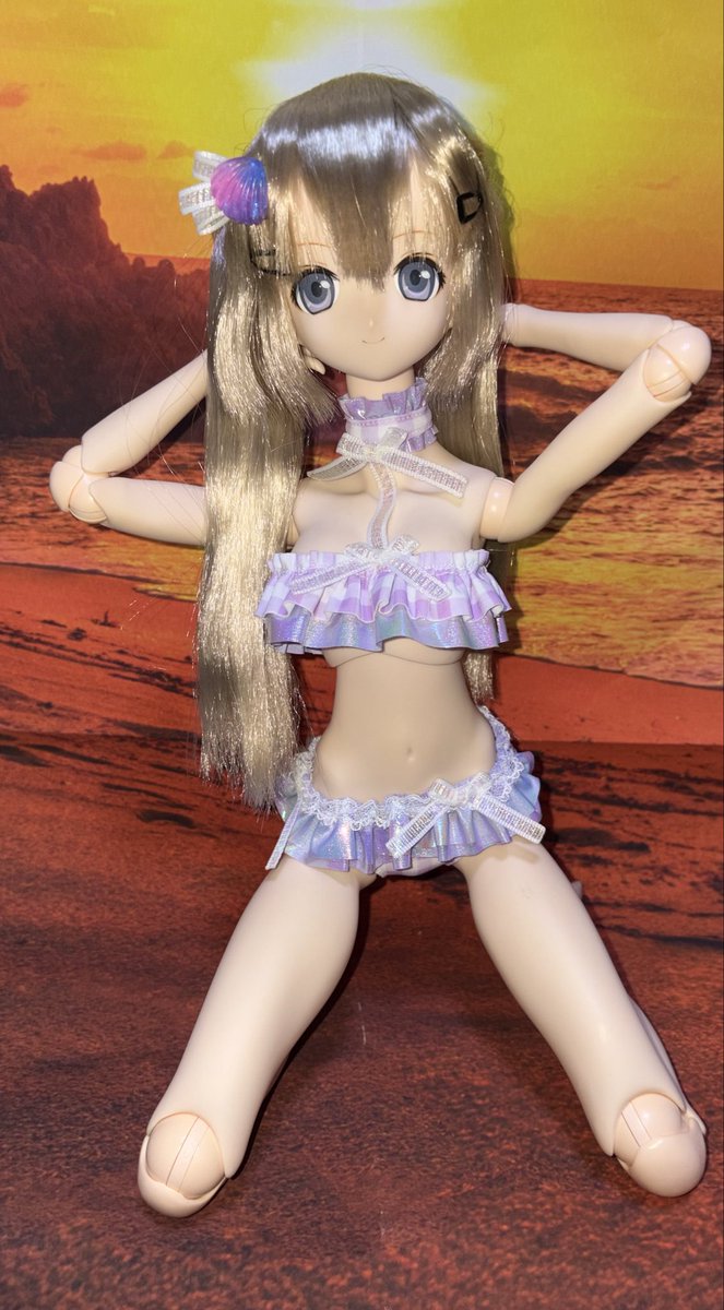 WAMU50063's tweet photo. ドールショウ戦利品、ももねころんさん@momonekoron の水着。
MDDサイズですが、オビツ48のルルナぬもバッチリ。
晴れてれば川辺に連れてくんだがな。 https://t.co/eZFDXh5mVL