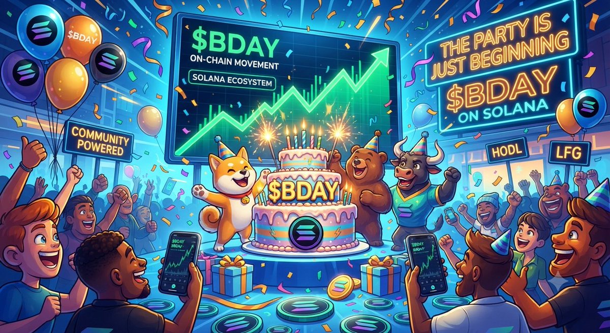 leenjass613's tweet photo. $BIRTHDAY PARTY IS ABOUT TO GO CRAZY.

#BIRTHDAY isn’t here for a one-day celebration.

It’s here to build a community, create a movement, and make some serious noise on-chain. 🪙🚀

Early energy. Strong community. Bigger narrative.

THE PARTY IS JUST BEGINNING. 🎉🚀 https://t.co/OOdraL7SLU