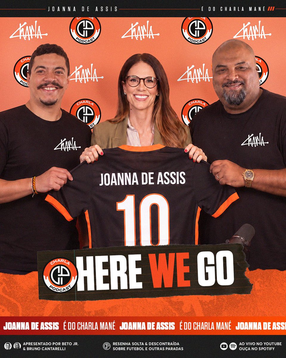 CharlaPodcast's tweet photo. SIM, É OFICIAL: JOANNA DE ASSIS É DO CHARLA! 🔥

Com uma carreira gigante e consolidada no jornalismo, Joanna chega pra somar ainda mais em nosso time. Momento absurdo, tropa! Deixe suas boas-vindas aqui nos comentários! 👇🏻 https://t.co/XlEsDpgFji