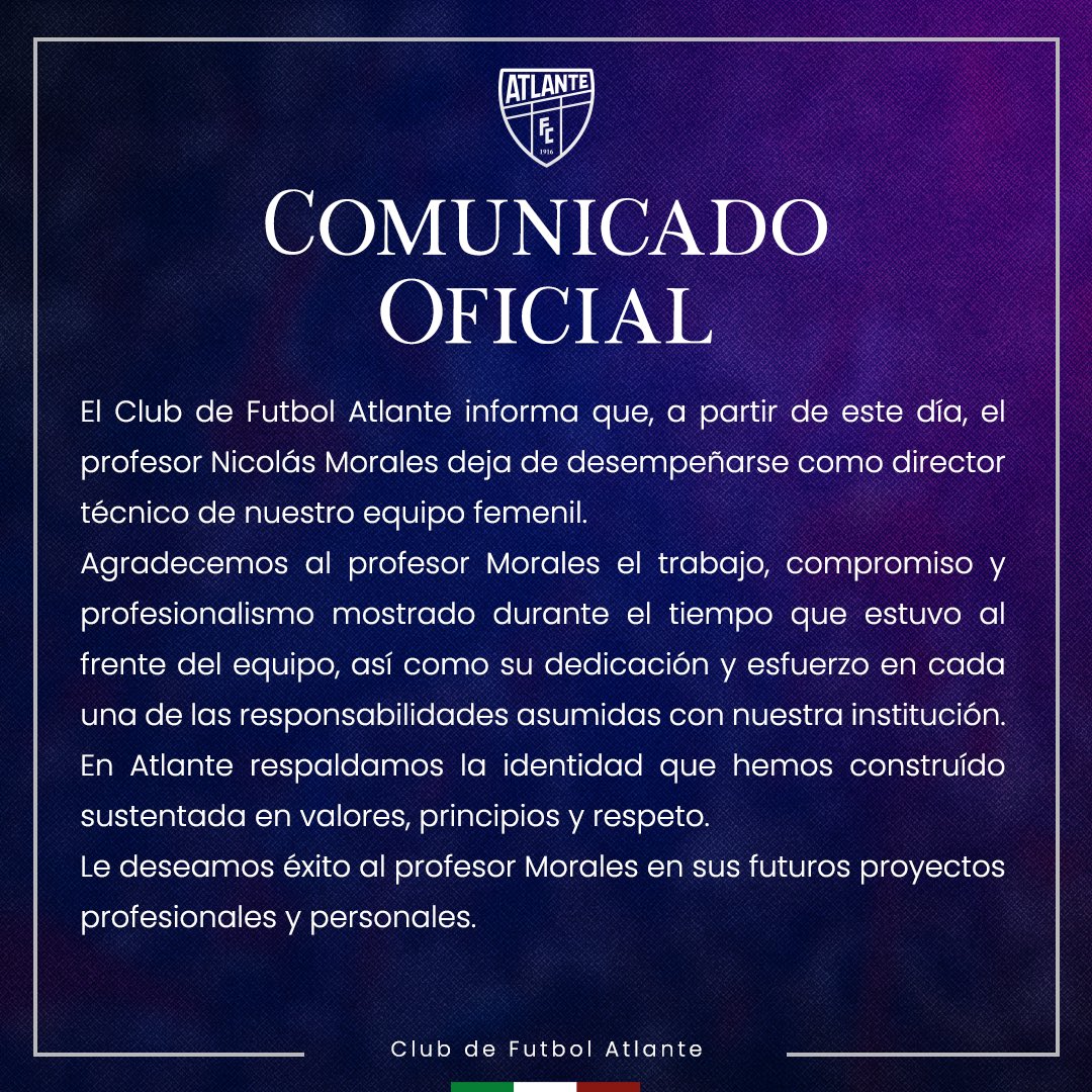 atlantefem's tweet photo. Atlante FC Femenil informa: https://t.co/F6m36gga05