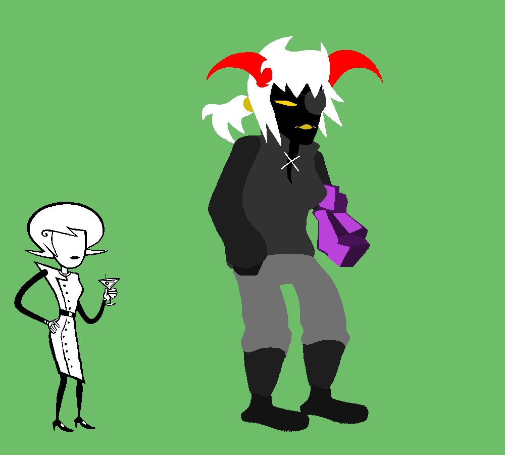 blessedsancha's tweet photo. Posting from the backlog for tonights art post... sorry..

Here's an old ancestor, with her "current" and past looks! #homestuck https://t.co/HKYGtX37yH