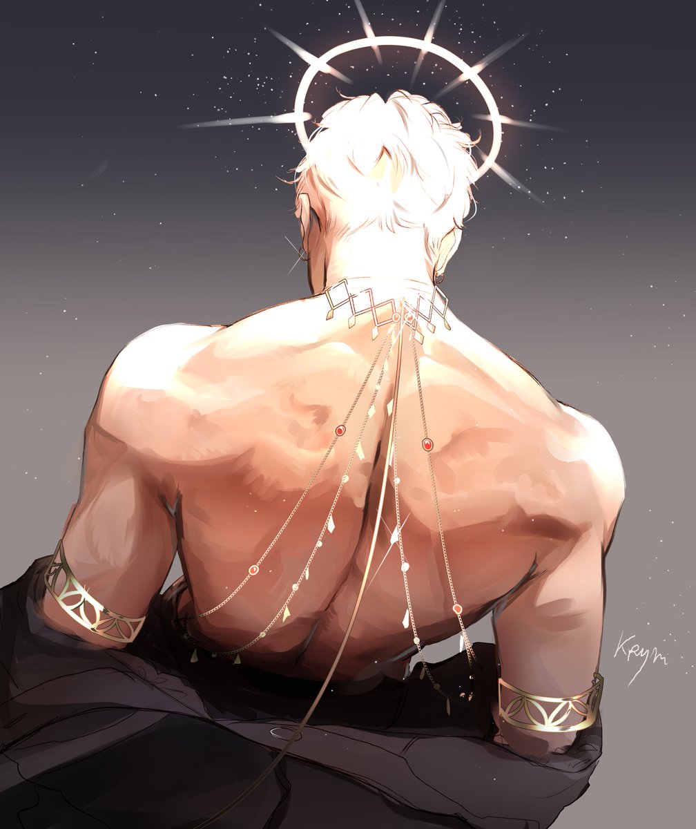 KRYMSKZ's tweet photo. So I painted it 💫
Guardian Angel Chan that keeps 7 souls safe 🪽

(7 lines in his halo that give him his power🧡) https://t.co/nGFiPjSVMh
