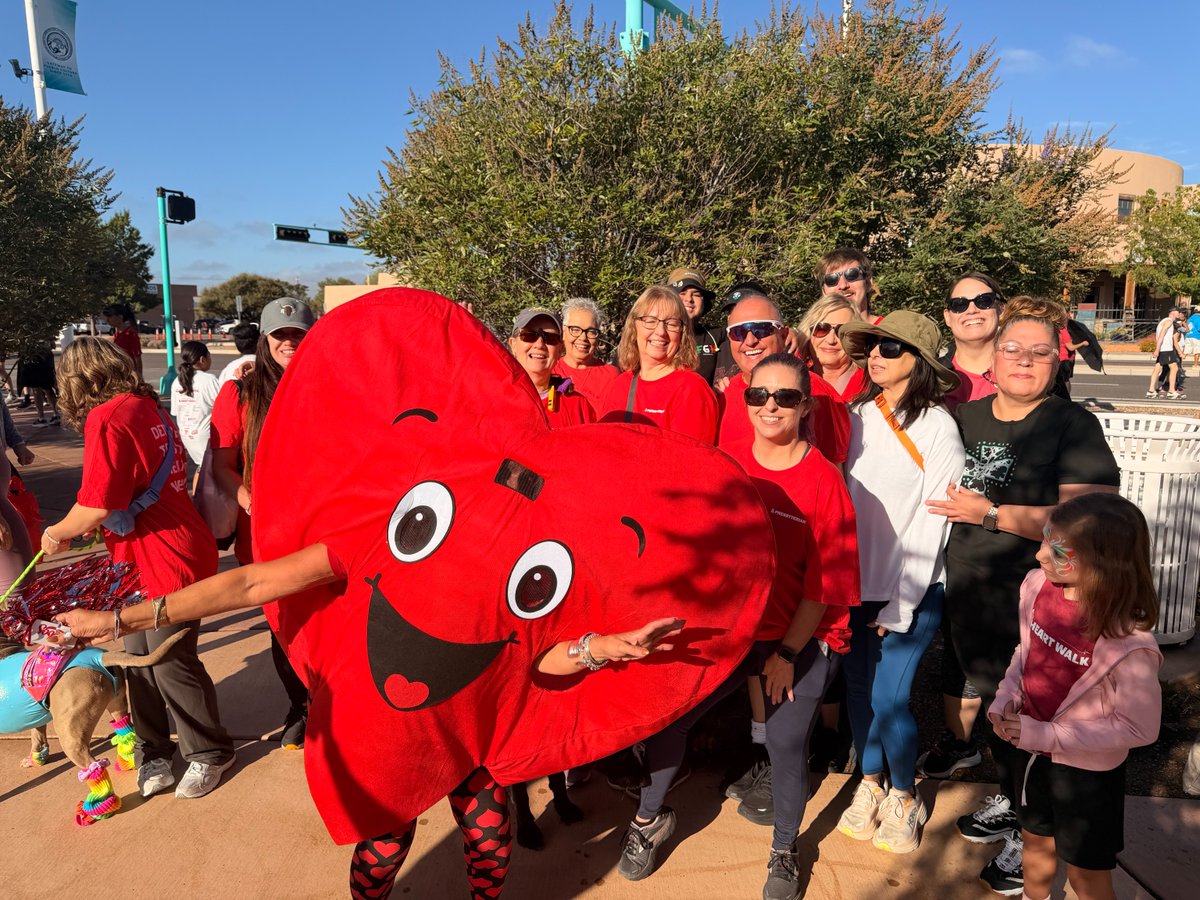 PresHealth's tweet photo. ❤️This weekend, 62 Presbyterian participants across 8 teams came together to support the American Heart Association and raise awareness for heart health. Thank you to the American Heart Association for bringing our community together, and to ABQ Ambulance for providing support . https://t.co/GNN4d3yew9