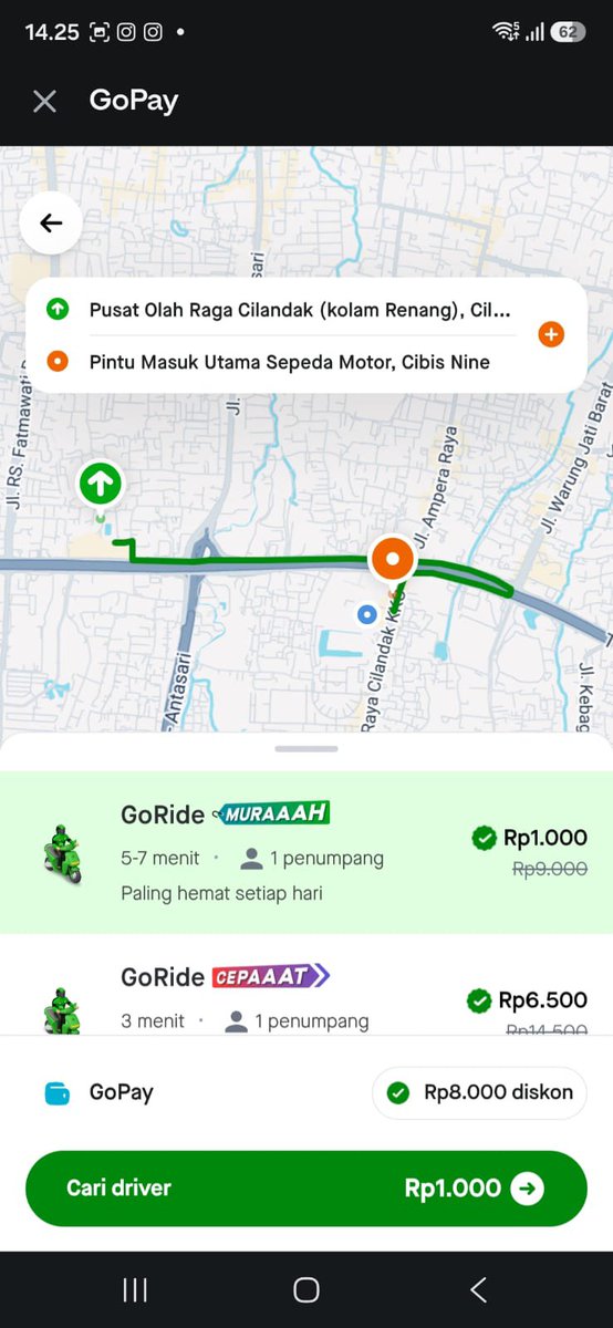 MSantiaav74's tweet photo. Ternyata emang jadi sehemat itu naik gojek di aplikasi gopay nih, ada promo #GOJEKDIGOPAYMULAIDARI1000 sih mantulll banget weeee https://t.co/nkwkzF8Z8d