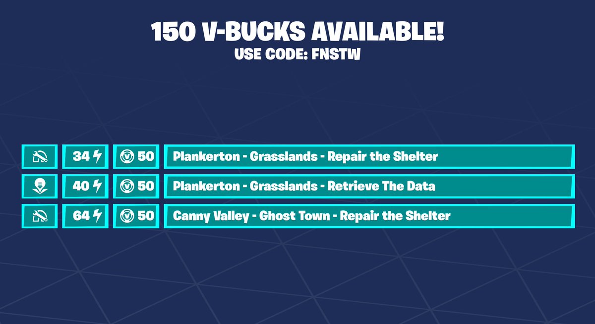 Fortnite_STW's tweet photo. 150 Vbucks!

Use Code FNSTW to support me! https://t.co/s1wikUKTU5