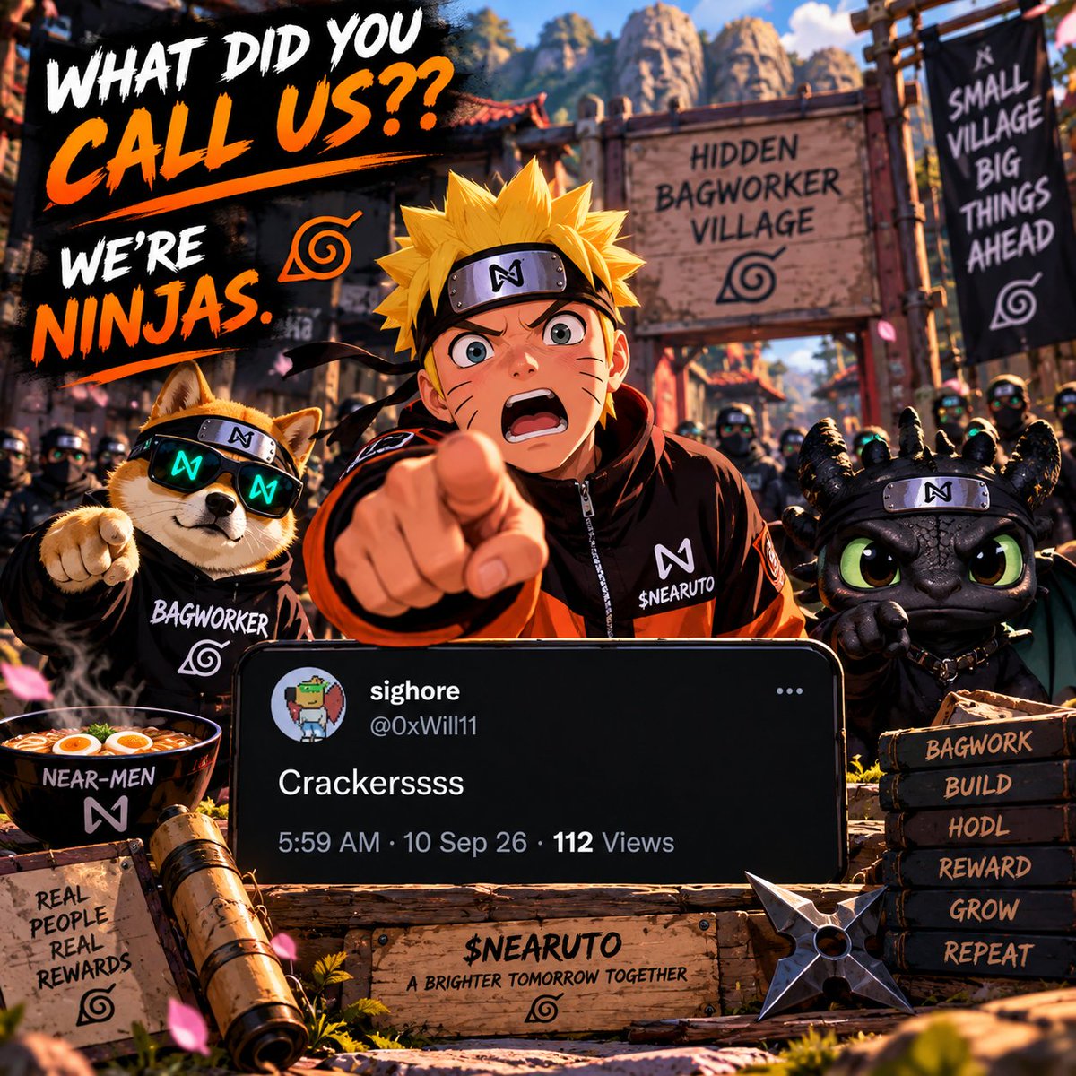 Nearuto_'s tweet photo. What did you call us?? 🤨😂
We’re NINJAS. 🥷🍥 https://t.co/kaIHsE18Y4