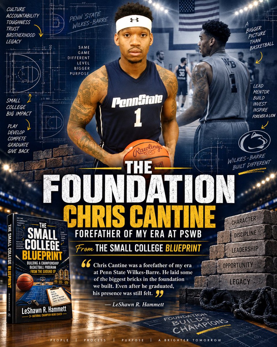 SmallCollegeBP's tweet photo. Chris Cantine was one of the forefathers of my era at PSWB.

Before the championships and banners, guys like Chris helped lay the foundation.

Some players leave after graduation. Others leave a presence that stays.

Chris left bricks. 🧱

#TheSmallCollegeBlueprint #PSWB https://t.co/8XPfGR6FJz