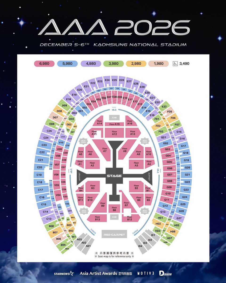 kpophikini's tweet photo. ✨️2026 Asia Artist Awards IN KAOHSIUNG 
AAA高雄
日時
12月05日17:00
12月06日17:00
場所
高雄國家體育場 世運主場館
購入はDMまで
#チケット代行 
#2026AsiaArtistAwards #AAA
#AAA2026_KAOHSIUNG https://t.co/6dNwKlndrV