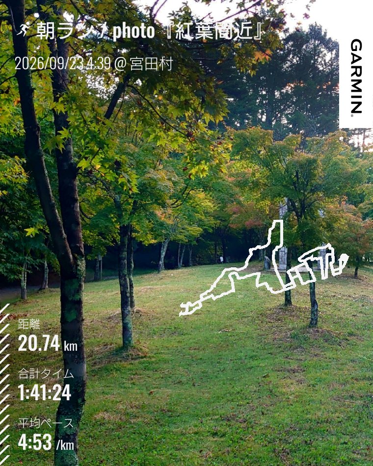 MS_104plus's tweet photo. 2026/09/23
#ランニング #朝ラン
am4:39スタート 気温15°
息が白くなるほどの気温 o(*￣○￣)=3

上り多めのコースを行く
疲れてきたら前後よりも少し上下に動かす感じで肩腕足をリズムを意識して動かすと楽になった。…ような

最高標高832m 獲得標高254m
#running https://t.co/93sVEe4OGd