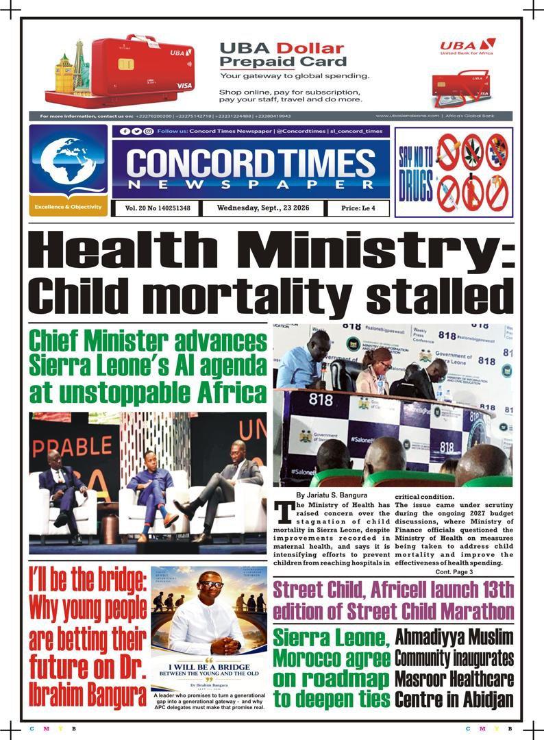 Concordtimes's tweet photo. September 23 - Headlines
#BreakingNews #Freetown #MamaSalone #SaloneTwitter https://t.co/lgGPgVGns8