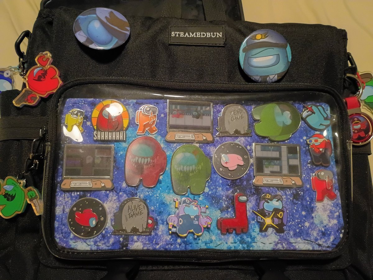 starisnotsus's tweet photo. I'm gonna need a bigger ita bag if among us keeps making more pins #amongus #amongusonguard https://t.co/nH8lCti7P0