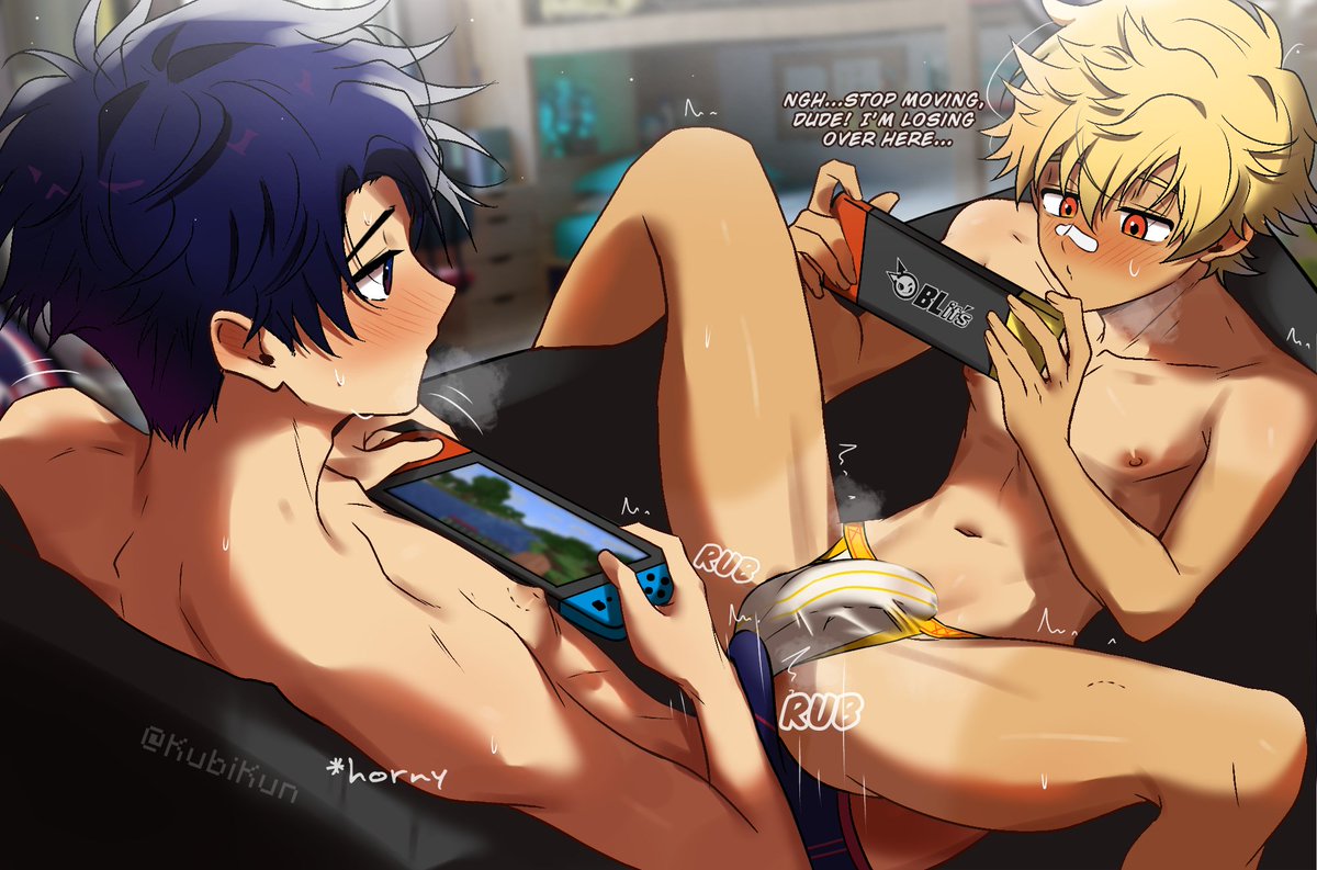 KubiKun's tweet photo. Just the boys hanging out... Right? 😳🎮
#jockstudio https://t.co/mCIt2VOzdq