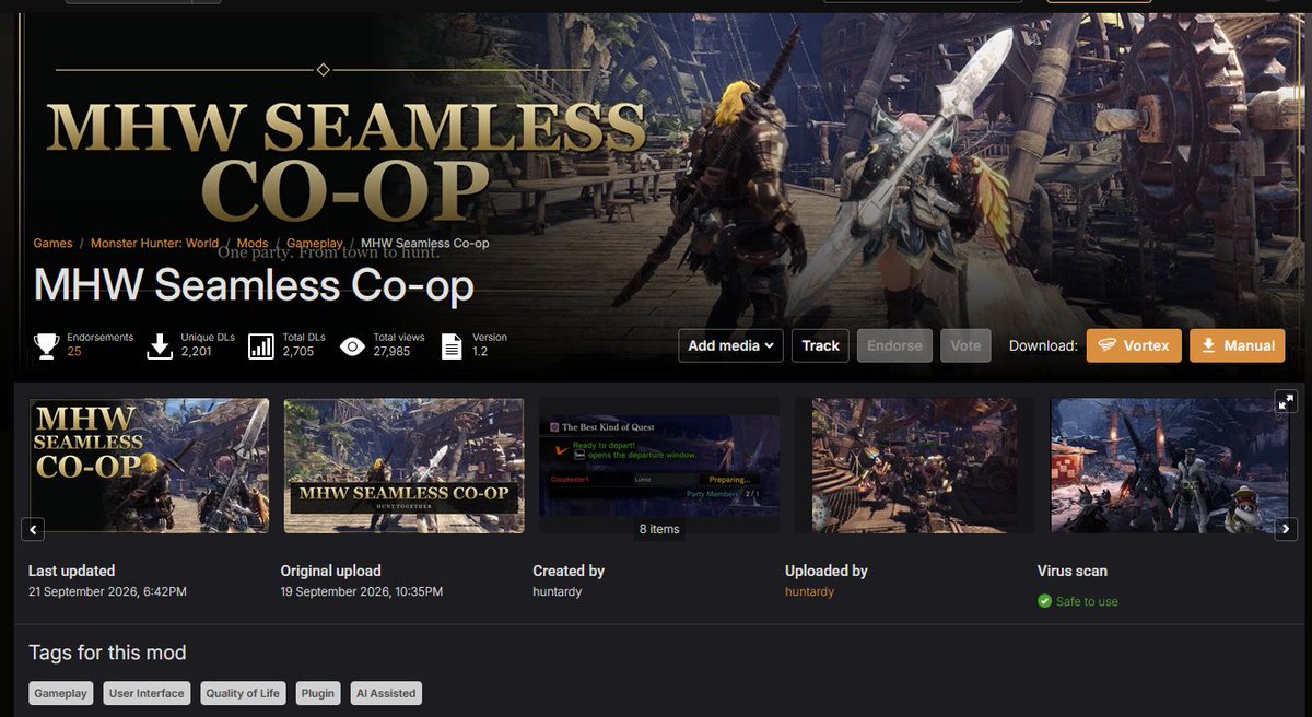 psychocutxx's tweet photo. THERES A MHWORLD SEAMLESS CO-OP MOD??????????? https://t.co/dWiujDi2D2