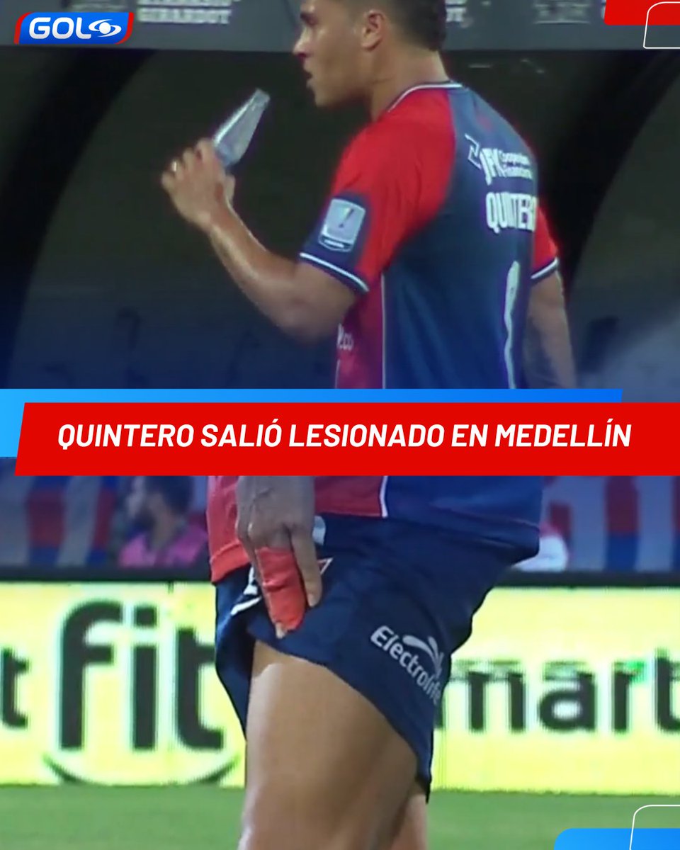 GolCaracol's tweet photo. 😱🔵🔴 Juan Fernando Quintero prendió las alarmas en Medellín al salir lesionado en el duelo contra Jaguares, en el Atanasio Girardot.  😱🔵🔴

#GolCaracol #SiempreFútbol https://t.co/pX4YCPF2Ai