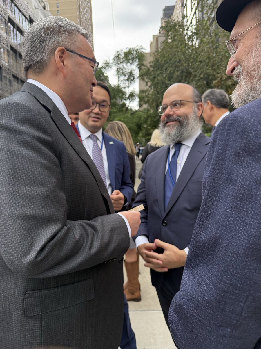 GlobalRabbi's tweet photo. A meaningful and impactful day at the United Nations General Assembly, meeting with heads of state, foreign ministers, government officials and NGO leaders from around the world.

This year, I’m grateful to be joined by my colleague and friend Rabbi Mendy Chitrik, Chairman of the Alliance of Rabbis in Islamic States. For years, Rabbi Chitrik has been building bridges across the Muslim world while strengthening and supporting Jewish communities throughout the vast region.

And especially meaningful to have my son Menachem alongside me, watching the next generation rise, engage and take responsibility for building a better future.