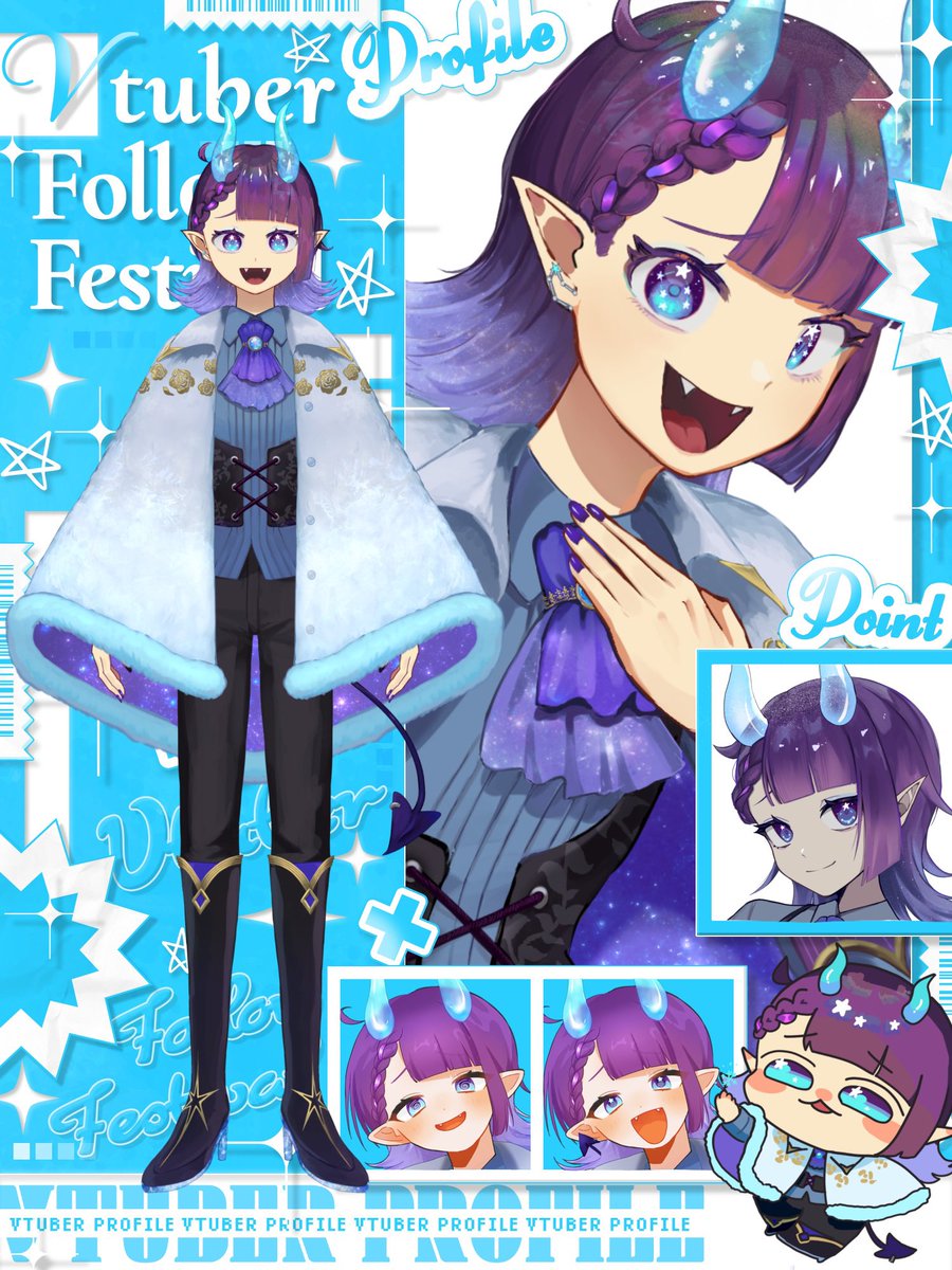 CostorWinter's tweet photo. 💜 #シルバーウィークはフォロワーさんが増えるらしい 🩵

❄️ビジュ良し声良し #新人Vtuber
❄️冬×悪魔×星
❄️かっこよくもかわいい！無性別 
❄️ポッキーの日で1周年✨

まだ見ぬリスナーさんに出会いたい‼️
そこのあなた、推していきませんか？

YT：https://t.co/PhmTLs9AjW https://t.co/c7mOwsR5ER