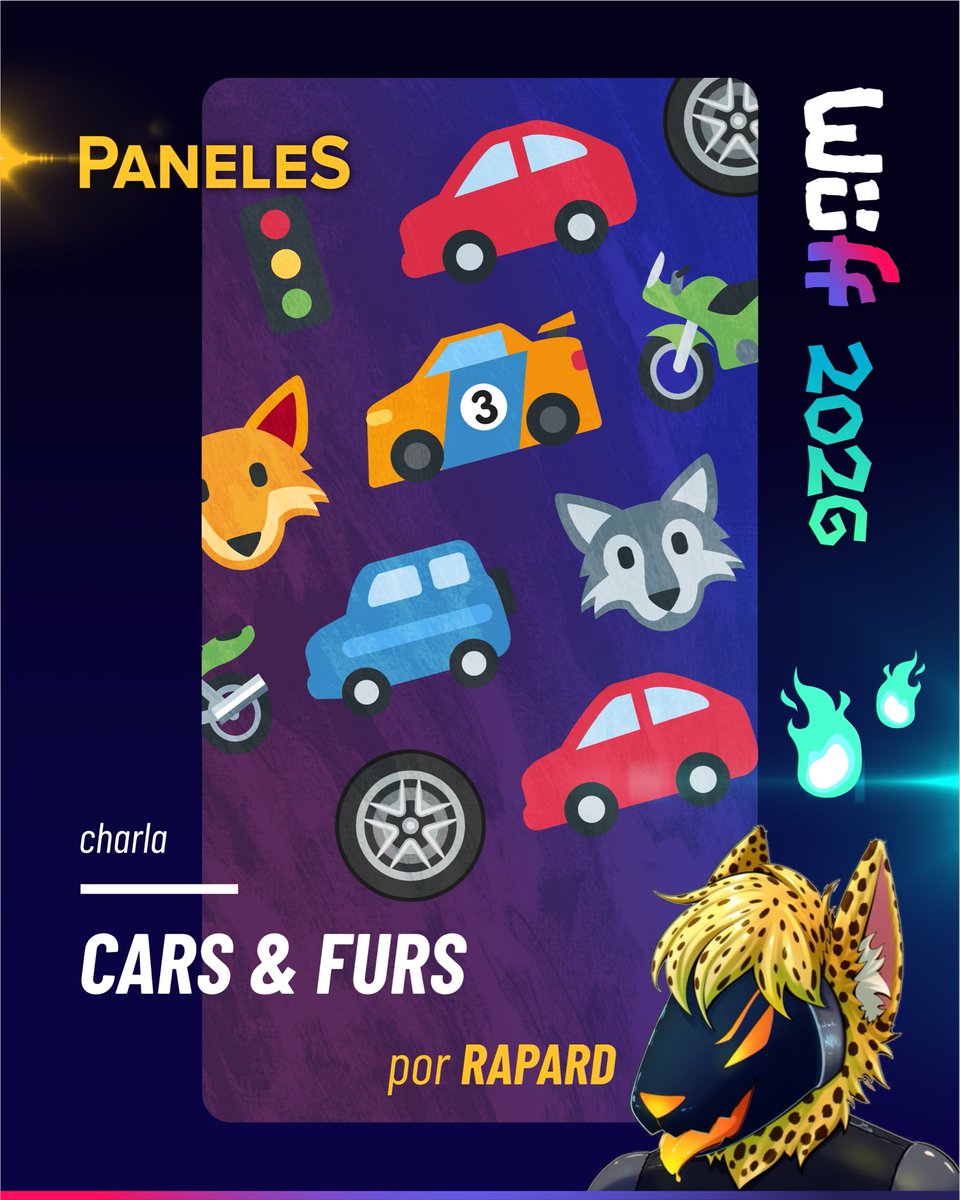 WuellasPro's tweet photo. [EN] More great PANELS wait for you at Wüff 26’: Cars, Chiptune, Fables and the Fur Raymi! 🦊🧠🎤

🎟️ https://t.co/o5bOwqp9ex 🎟️

[ES] Más PANELES bacánes te esperan en Wüff 2026: Autos, chiptune, Fábulas y la Fur Raymi! 🦊🧠🎤

#furcon #furry #wuff https://t.co/nv7QKEszYy