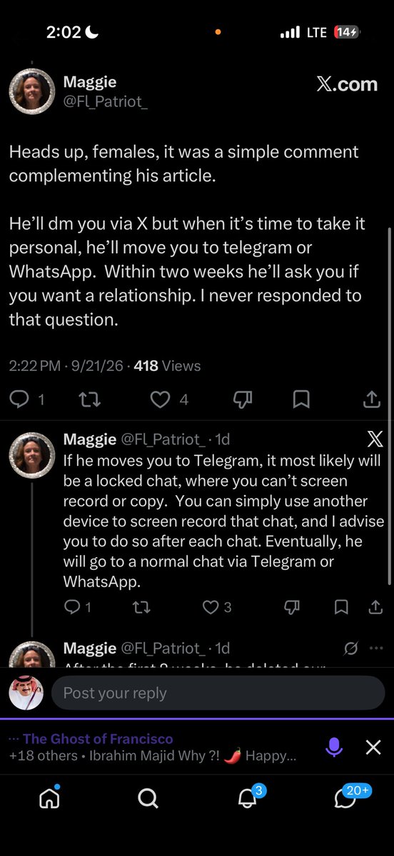 Ahmed_hotha's tweet photo. 🚨HUGE SCANDAL ON X @Fl_Patriot_

Maggie says @IbrahimMajed took $3500 from her, claiming ISIS captured him &amp; he needed ransom money💀

When she exposed him, he begged her to delete the posts before deactivating his acc

Pathetic🤡

PAY HER BACK
or This won’t pass by lightly🔥 https://t.co/z9D1rkPNTj