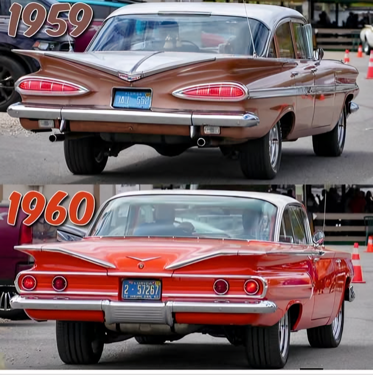 us_connie's tweet photo. Which Chevy Impala looks better from behind 1959 or 1960? https://t.co/GpkBQYEapD