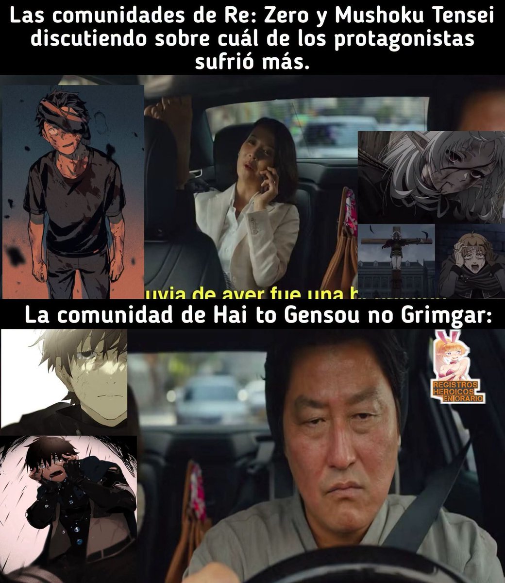 RegistrosHeroic's tweet photo. En resumen:

Haters de Haruhiro: Ya duerman a Haru.  
Fans de Haruhiro: Ya duerman a Haru.  
Haruhiro: Ya duérmanme.

Ya hablando más en serio, nunca me gusta hacer comparaciones, pero en los casos de los personajes de arriba hay solución, mientras que para el pobre Haru las cosas cada vez son peores.

💬 | Novela/Anime:
📖 | Re: Zero 
📖 | Hai to Gensou no Grimgar.
📖 | Mushoku Tensei