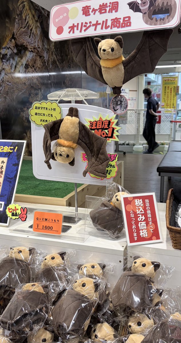 summer_branch's tweet photo. こないだ鍾乳洞でみかけたコウモリのぬいぐるみ、買えば良かったなあ……
羽にくるまってるのすごくかわいい https://t.co/GSXQJ7DngV