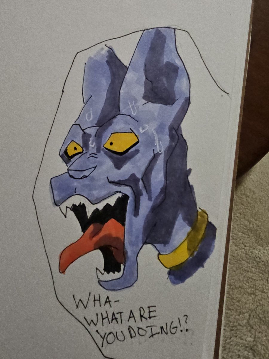 PervBarracuda's tweet photo. Beerus reacting to an incoming Chronoa sketch #wip #dbz #dragonball https://t.co/8vcD5Ipmdq