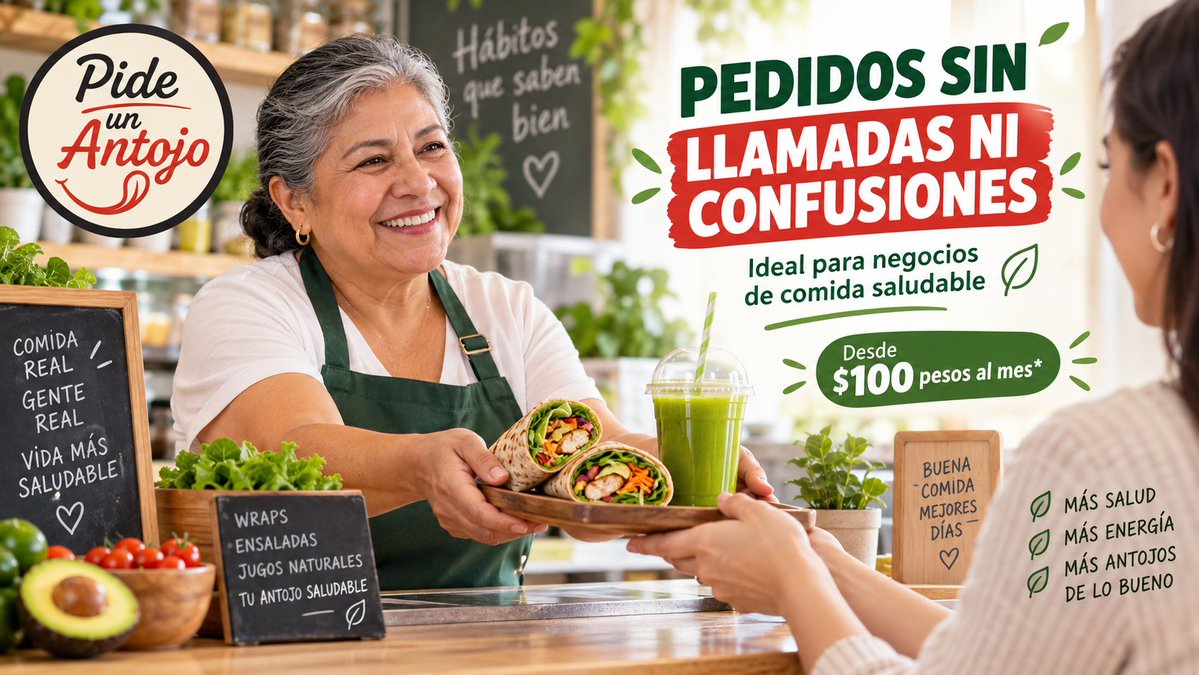 GM3s_Software's tweet photo. Menos llamadas. Más orden. Más pedidos.
Si vendes comida saludable, Pide un Antojo te ayuda a mostrar tu menú y recibir pedidos de forma más clara y práctica.
Conoce más en https://t.co/XgPywK6BMd
#PideUnAntojo #ComidaSaludable #PedidosEnLinea #SaludYBienestar https://t.co/wsArBSF77O