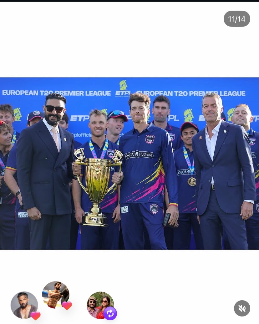 BachchansFC's tweet photo. @juniorbachchan Bhai Saab 😎💐💐

#AbhishekBachchan #ABCrew #etpl #EuropeanT20PremierLeague #Finals #Cricket #Sports #Bollywood #Trending https://t.co/wdafQILj5l