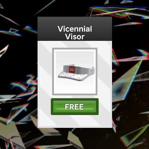 LukasThePickle's tweet photo. The Vicennial Visor is now free for anyone to claim in The Hunt: Roblox 20 hub! 🧢

https://t.co/43Nf6DfOBU https://t.co/uxpFS6HGhq