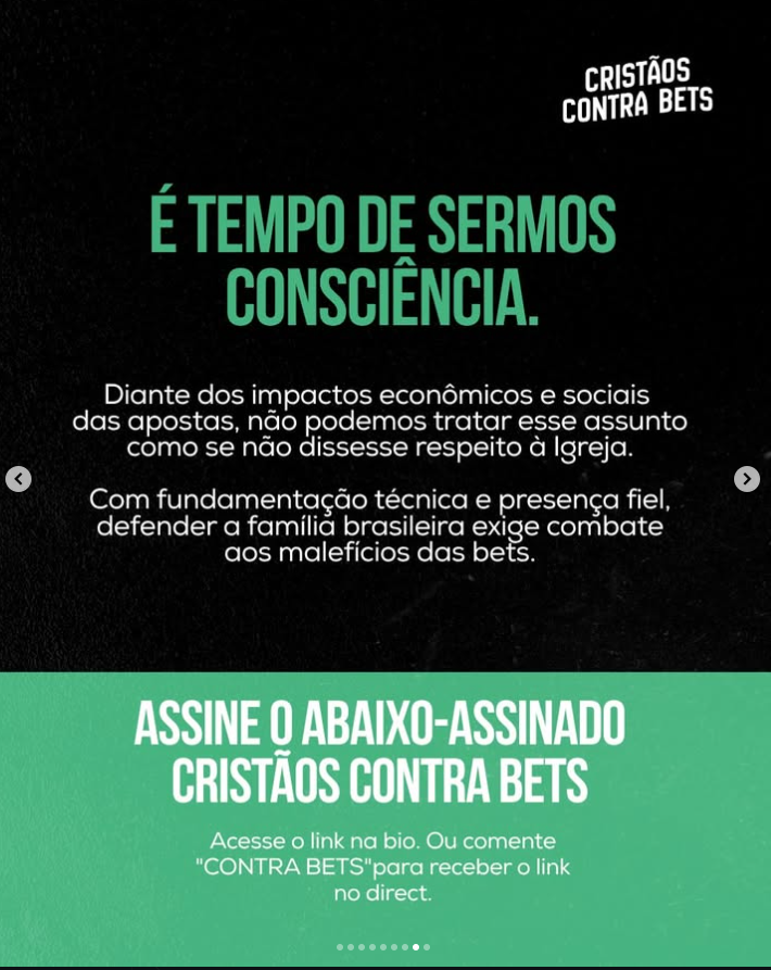 matheusnobrga's tweet photo. CRISTÃOS CONTRA BETS 🚫

Assine o abaixo-assinado! 

O Justiça Pública, juntamente com a Aliança Evangélica, Associação Brasileira de Cristãos na Ciência e Médicos de Cristo mobilizam os cristãos a se levantarem contra o problema das bets! 

➡️ https://t.co/gfM7LnYcG8 https://t.co/ONY42mMab9