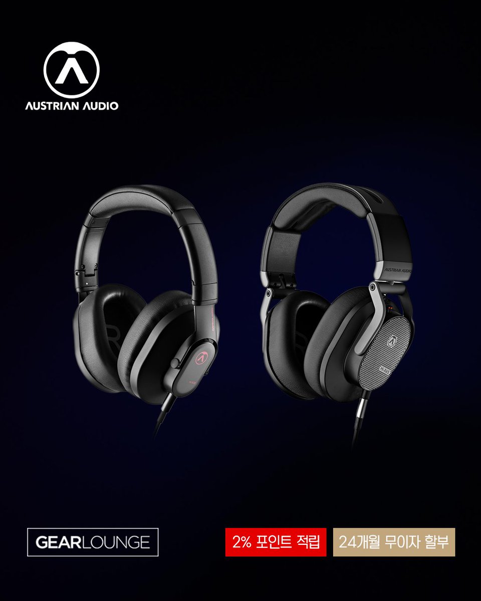 GEARLOUNGE's tweet photo. [Austrian Audio] Hi-X20 &amp; Hi-X65 최대 약 30% 할인!
바로가기: https://t.co/Wg1bcbwvOf
기어라운지 단독, 24개월 장기 무이자 할부 혜택 https://t.co/F7NWLveqrV