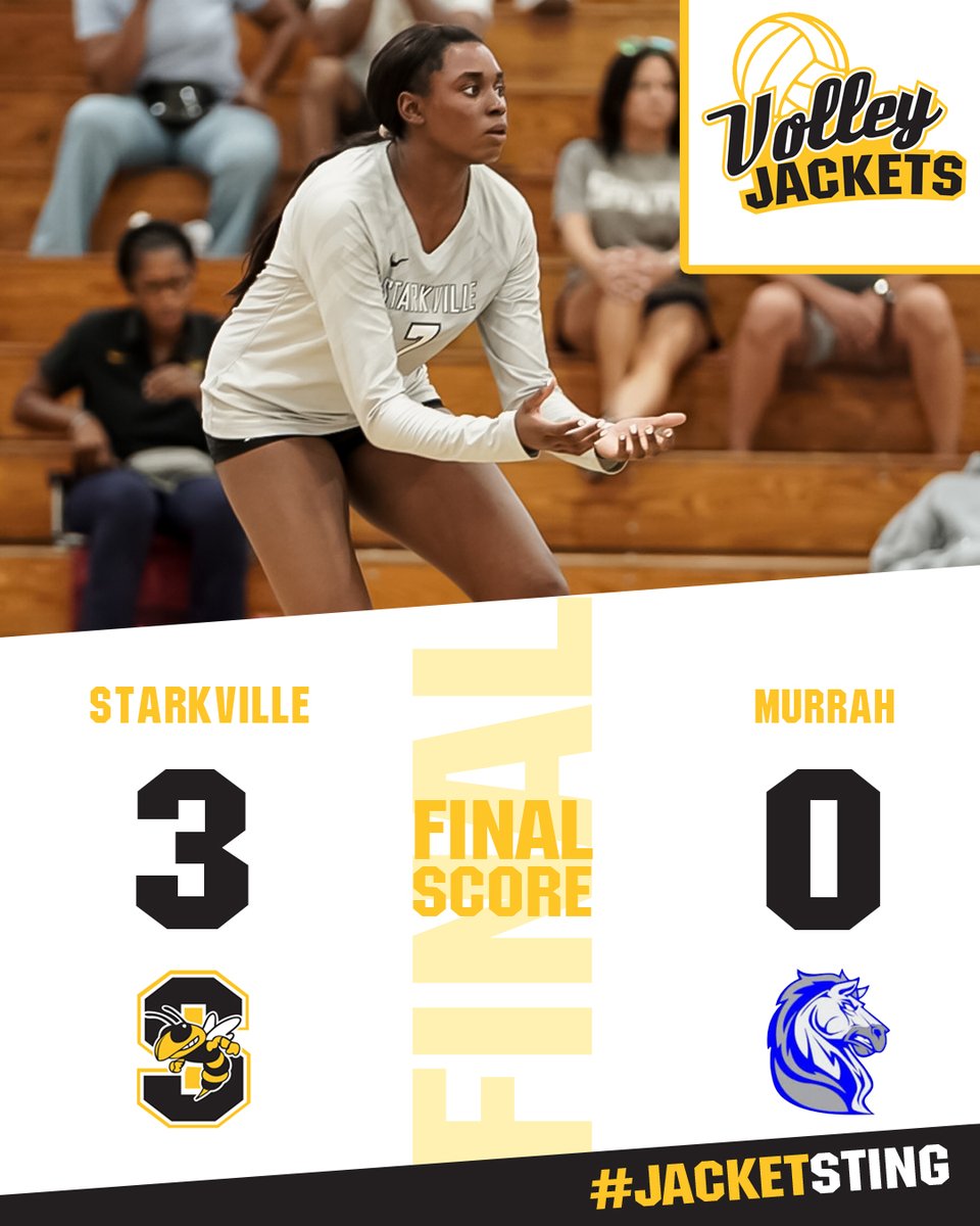 STKJackets's tweet photo. JACKETS WIN!! Starkville wraps up Region 2 action with a sweep of Murrah! SHS will host New Hope on Thursday night at The Nest for Senior Night!! Varsity match is set for 6:00PM!
#JacketTown | #JacketSting https://t.co/Qmp0x3iYtk