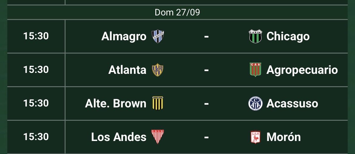 aguscadi1's tweet photo. Moron va a Lomas, Chicago a José ingenieros y Brown juega de local. Se viene la batalla más grande de la historia en la rotonda de Tablada. https://t.co/KS3hRuqbjj