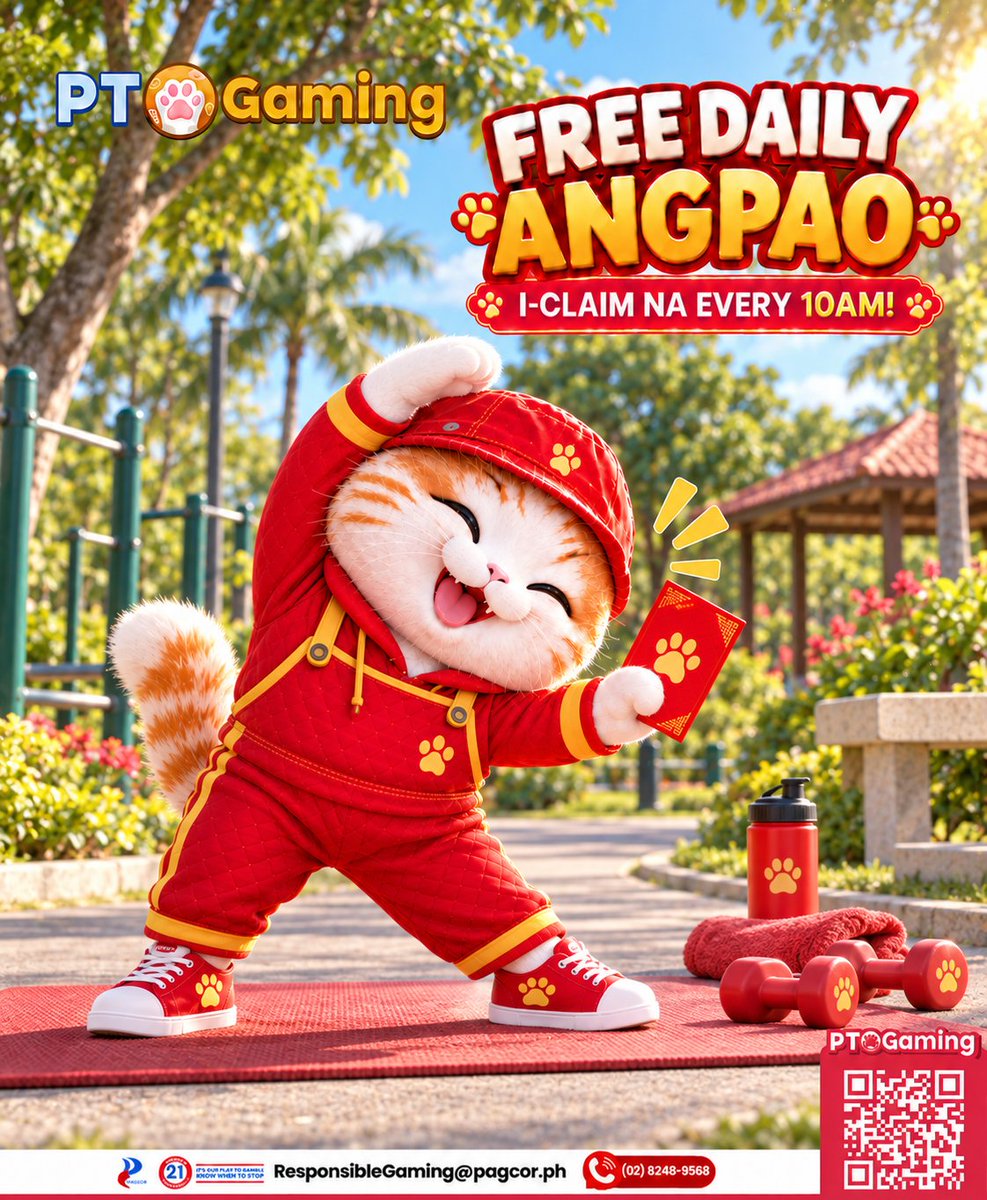 PTGamingph's tweet photo. STRETCH MUNA BAGO MAG-CLAIM!

Ka-PT Gamers, isama sa daily routine ang pag-claim ng FREE Daily Angpao up to ₱5,000 every 10 AM!

💰 Get ₱2,980 new player bonus & 1.5% unlimited cashback +2% slot return
📲 Download now: https://t.co/gkkPuAcZcd

#PTGaming #No1LegitGamingPH #MostExclusiveGamePH