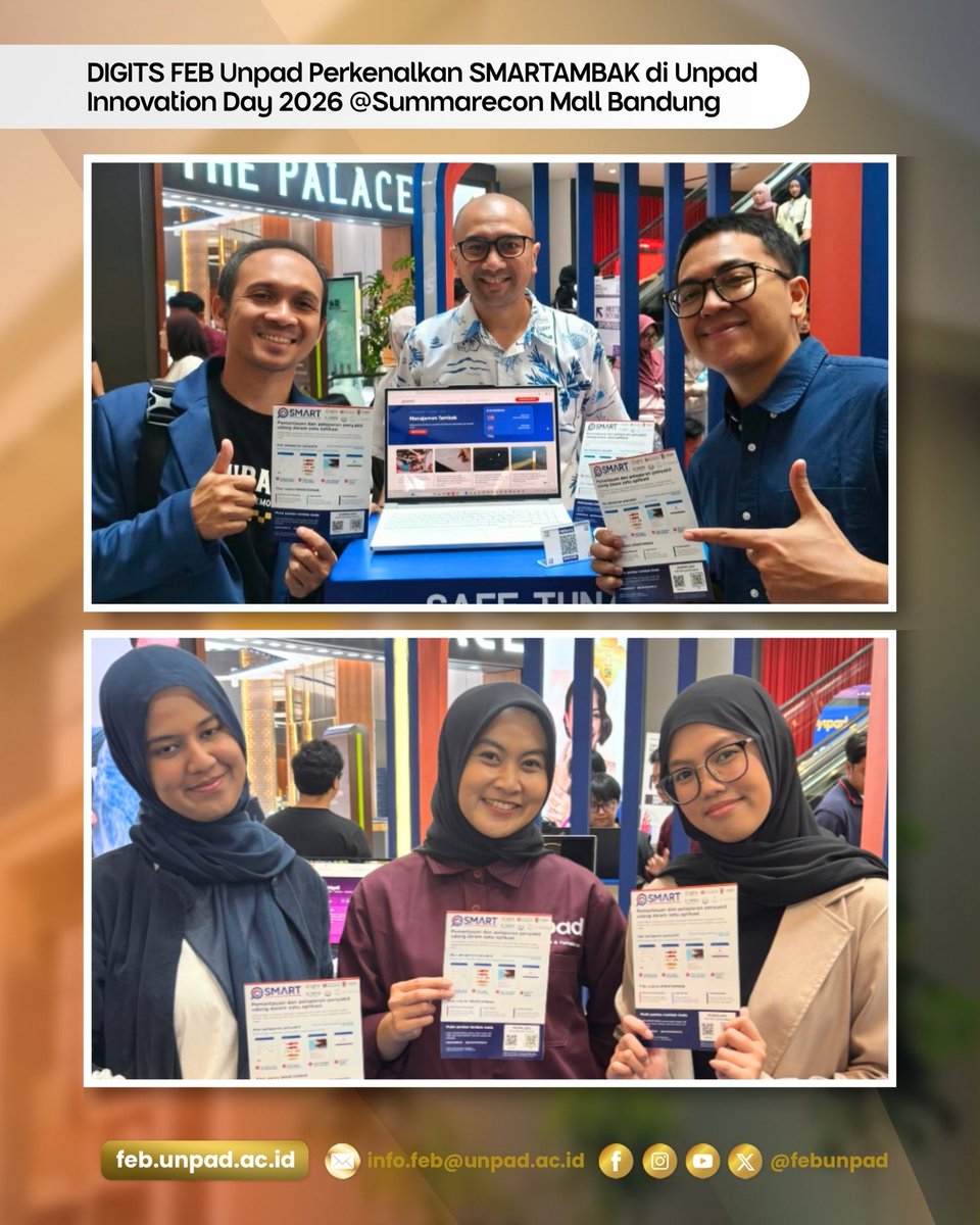 febunpad's tweet photo. Mengusung semangat “Innovate, Connect, Impact”, DIGITS memperkenalkan SMARTAMBAK (Shrimp Monitoring and Reporting Technology) di booth A3 kategori Teknologi, bersama SafeTuna dan PraxisAI.

Ikuti kegiatan DIGITS melalui @digitsunpad

#FEBUnpad #Unpad #DIGITSUnpad #SMARTAMBAK https://t.co/13gs5y15ZX