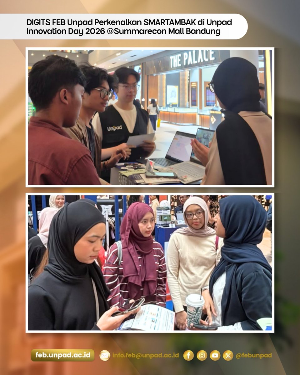 febunpad's tweet photo. Mengusung semangat “Innovate, Connect, Impact”, DIGITS memperkenalkan SMARTAMBAK (Shrimp Monitoring and Reporting Technology) di booth A3 kategori Teknologi, bersama SafeTuna dan PraxisAI.

Ikuti kegiatan DIGITS melalui @digitsunpad

#FEBUnpad #Unpad #DIGITSUnpad #SMARTAMBAK https://t.co/13gs5y15ZX