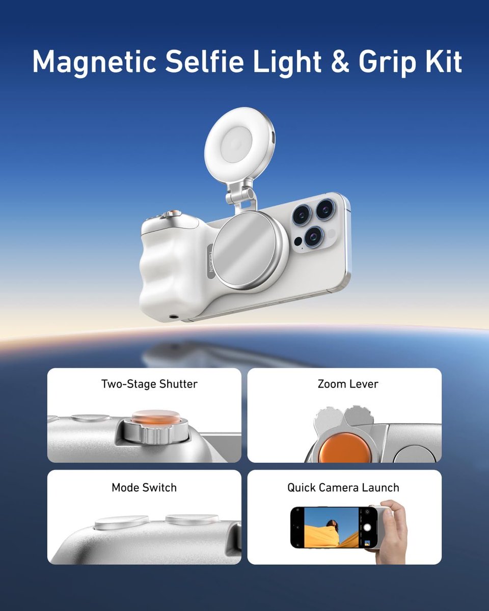ElijahDealss's tweet photo. YOUR PHONE CAMERA JUST GOT AN UPGRADE? 👀📱

📸 Magnetic camera grip
💡 C03 selfie light
🧲 MagSafe compatible
🎥 Made for selfies + video
⭐ 4.1★ | 845 ratings
💰 $52.95

Interesting little creator kit.
🔗👆
#PhoneAccessories #ContentCreator #MobilePhotography #ElijahDeals https://t.co/k3cOEcLIfv