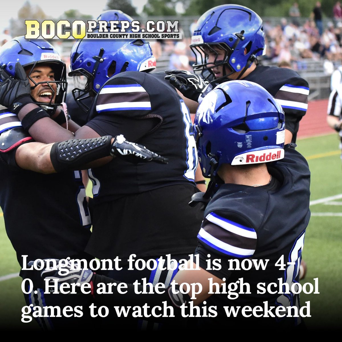 BoCoPreps's tweet photo. Longmont football is now 4-0. Here are the top high school games to watch this weekend https://t.co/ew3AB0QmvZ https://t.co/pbe5pyfqnb