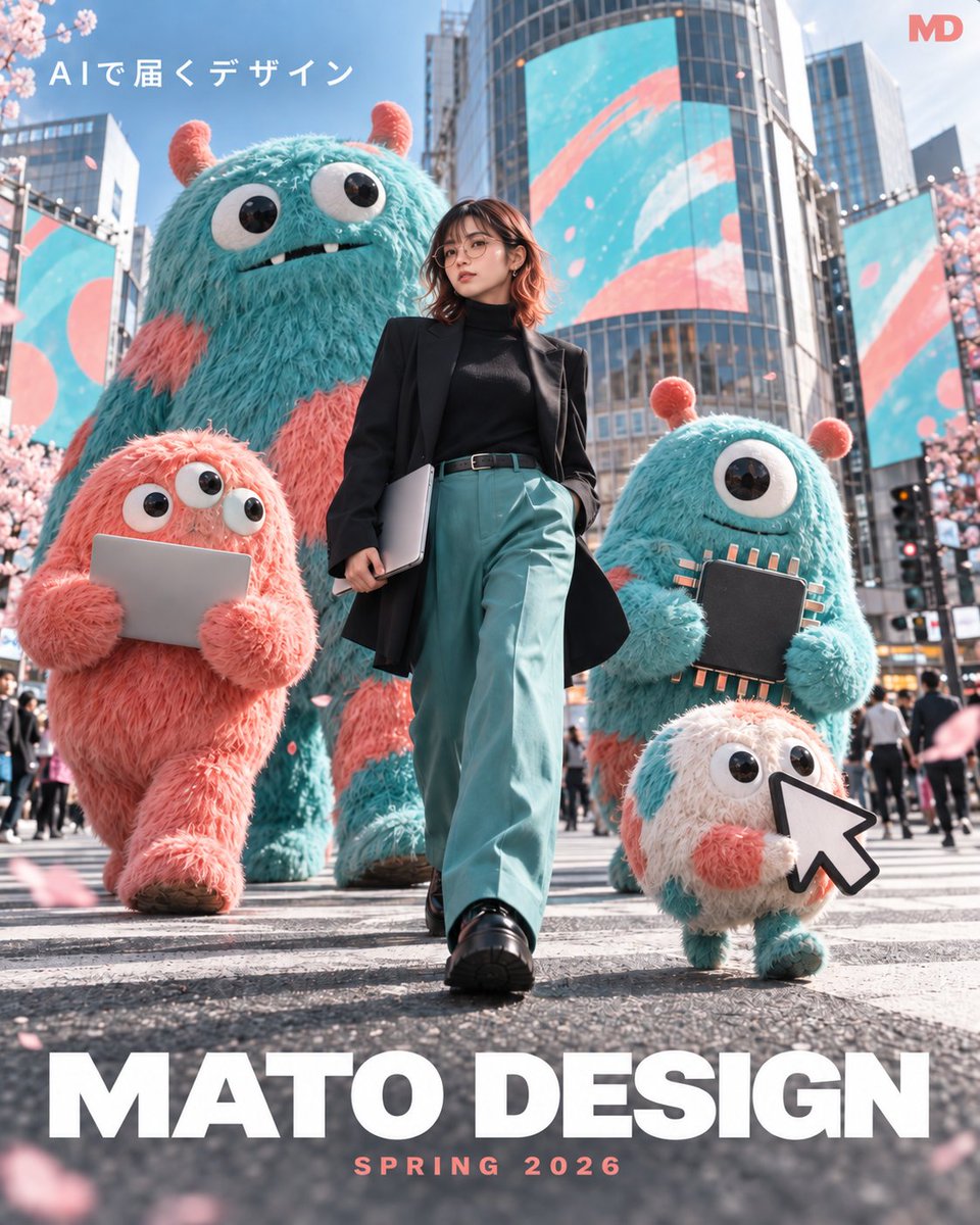 MatoToushi's tweet photo. み！て！こ！れ！

プロフスクショから読み取った情報で架空のモンスターと歩く広告クリエイティブという趣味全開のプロンプトを爆誕させましたｗｗｗ

カラフルなのもかわいいけど白っぽくまとまってるのもかわいいしとにかく見ててたのしいいい！
プロンプトはコメント欄に貼っておくから、作ってみてほしい！

そして引用して見せてください！！