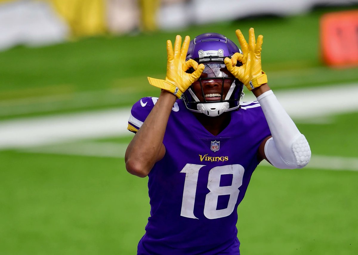 NFL_Stats's tweet photo. Players with the most receiving yards before turning 28 in #NFL history:

Randy Moss - 9,142
Justin Jefferson - 8,627
DeAndre Hopkins - 8,602 https://t.co/rzFkU1bGMq