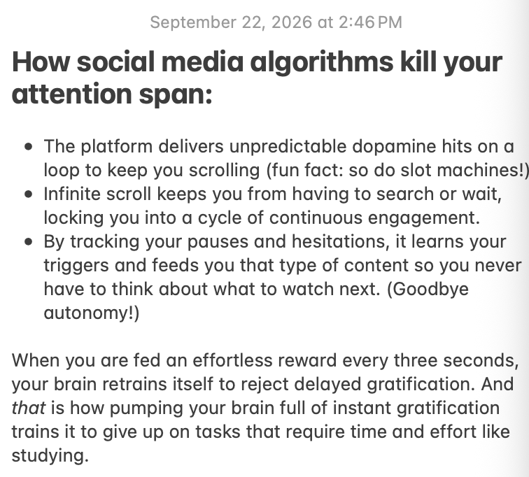 OptOut_Online's tweet photo. Did TikTok crash your attention span? It turns out, when we're fed an effortless reward every three seconds, our brains retrain themselves to quit anything that doesn't pay off immediately. 

 @CM320Class https://t.co/SEVPB1Wf5s