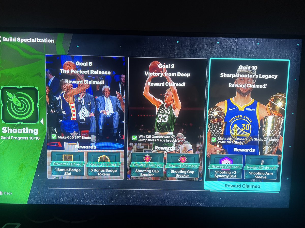 BuildGrinders2K's tweet photo. Max badges 💯
99 overall 💯
Shooting specialization Levels 1-10 💯
Completed in 4 days for @x1Peeski 

@KingCampTV https://t.co/RBjznyIHPM
