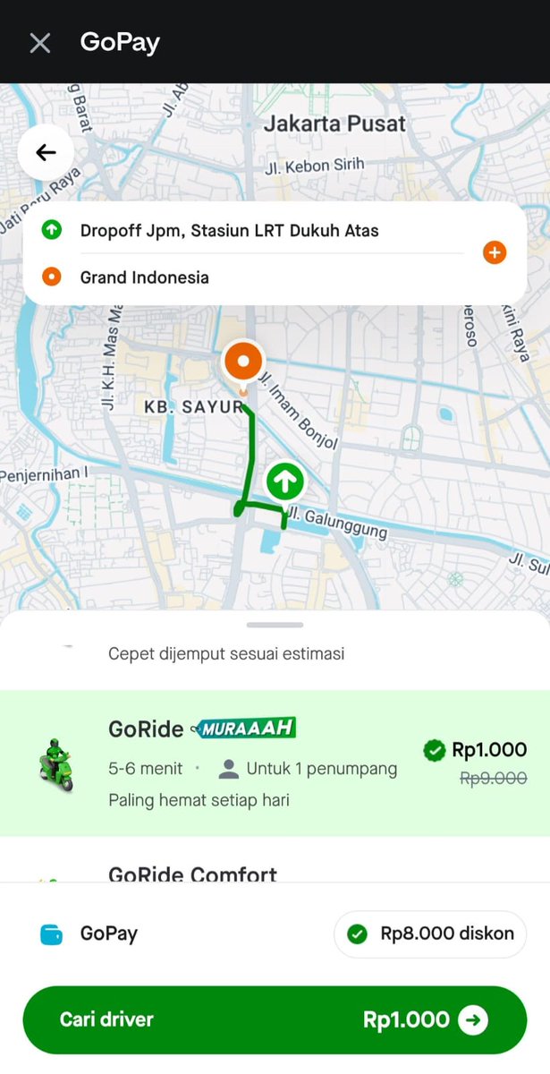 Liamel07's tweet photo. enaknya karena mau pesan GoRide bisa langsung dari aplikasi GoPay buat nikmatin promo bayar mulai 1rb an lho #GOJEKDIGOPAYMULAIDARI1000 https://t.co/alnDi0ogUm