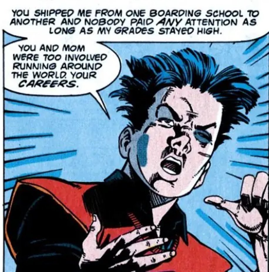 nippiercer's tweet photo. People saying that Tim had a good relationship w his parents before he became Robin is insane, that kid was NEGLECTED. https://t.co/0jxzYNLhlQ